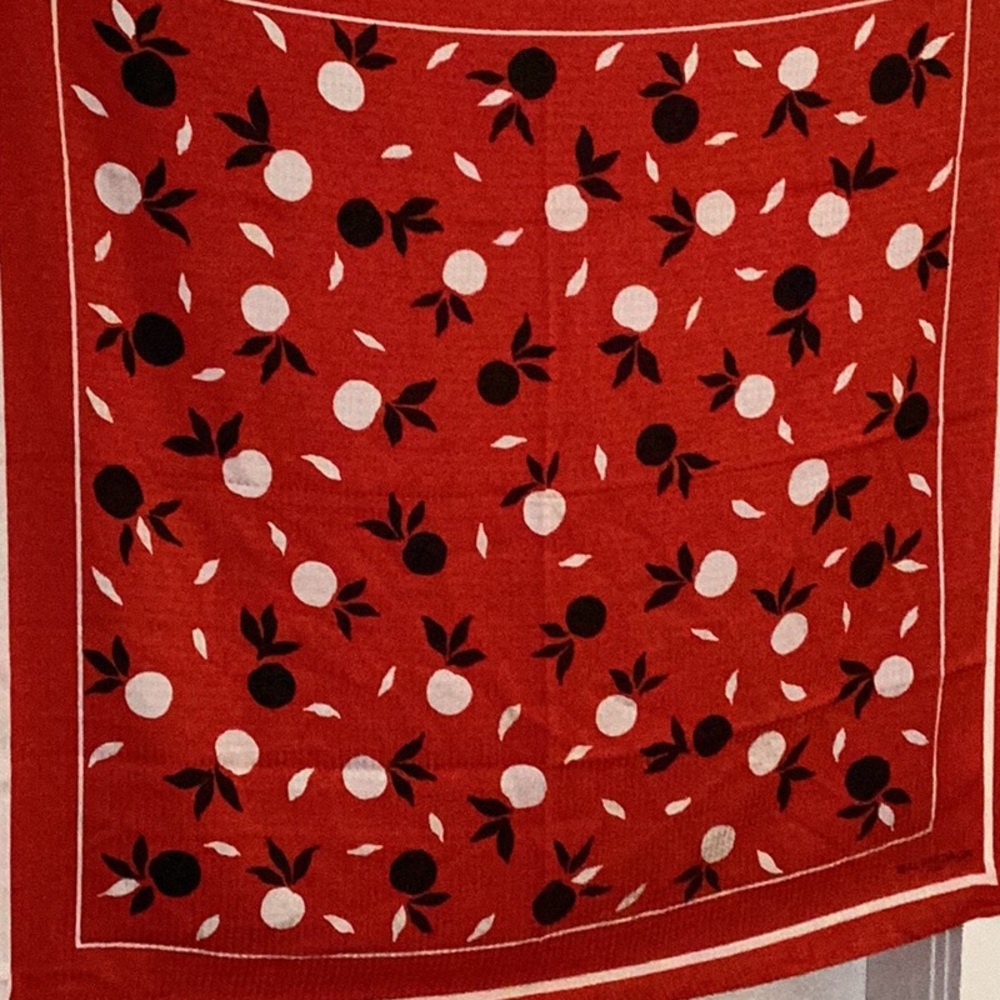 Balenciaga Chic Red and Black Patterned Scarf